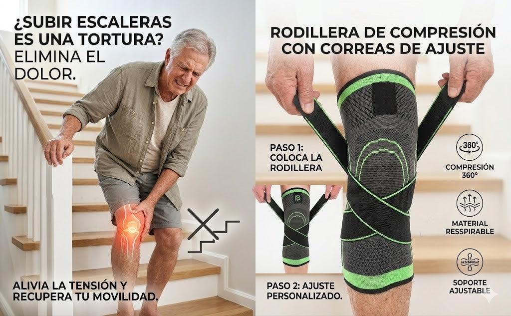 🔥 Pack 2x1 Rodillera de Compresión 360° + Parches de Alivio GRATIS 🔥