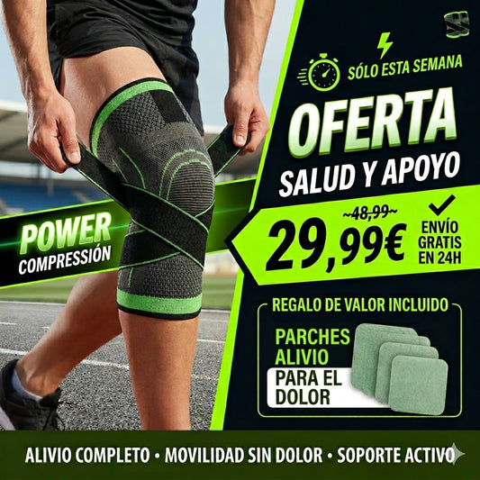 🔥 Pack 2x1 Rodillera de Compresión 360° + Parches de Alivio GRATIS 🔥